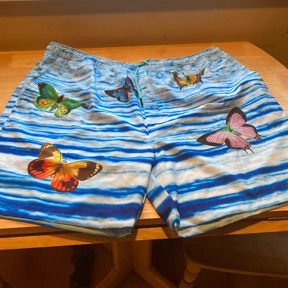 Johnny was swim trunks